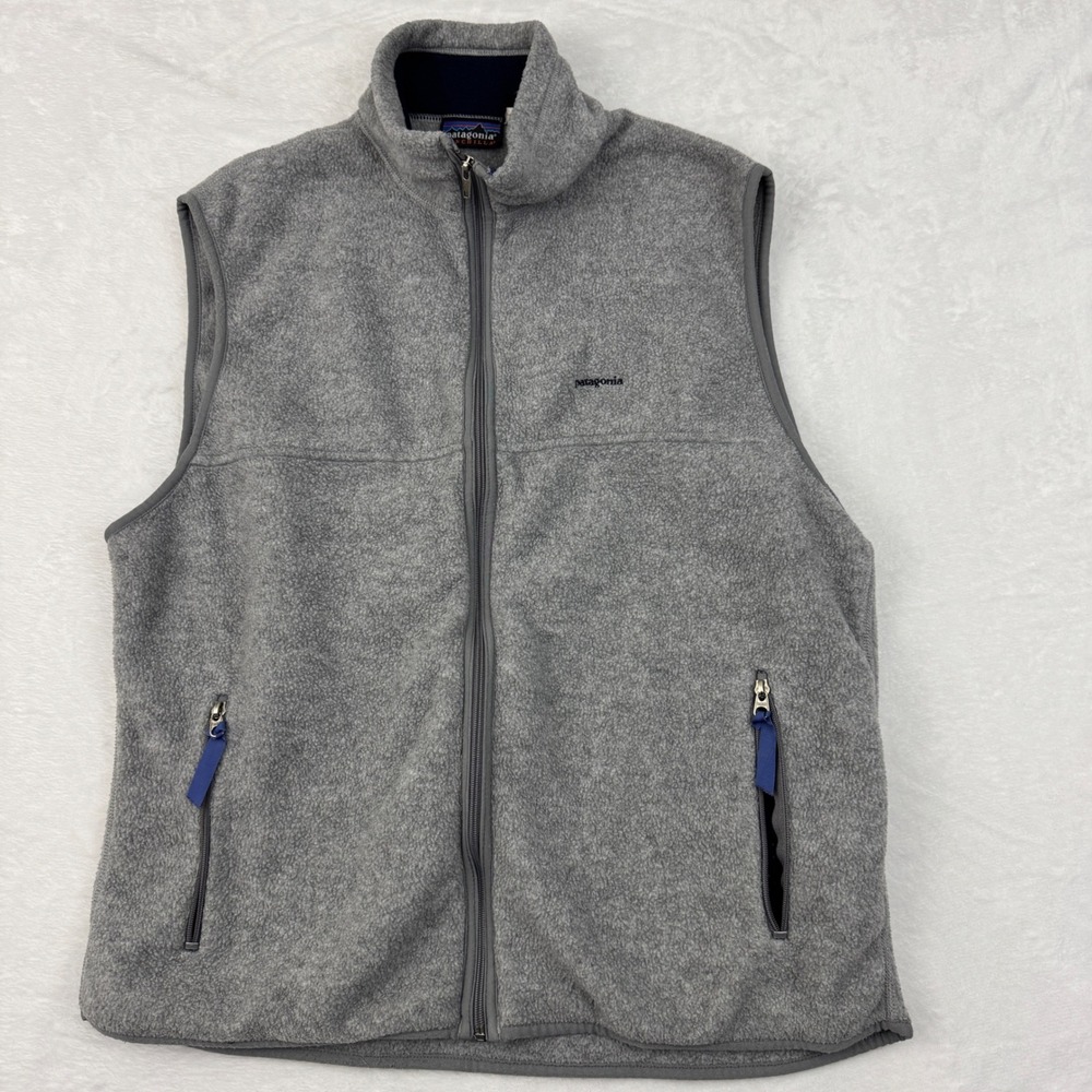 Patagonia Synchilla Fleece Vest Mens XL Gray Full Zip Made in USA RN 51884